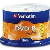 image #0 of מציאון ועודפים - דיסקים לצריבה Verbatim Life Series DVD-R x16 4.7GB Media 50-Pack 50-Pack