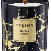 image #0 of מציאון ועודפים - נר ריחני שיש שחור זהב Spring  Belgian Linen - משקל 240 גרם