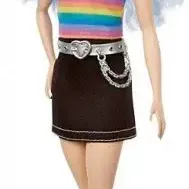 image #0 of ברבי שיער תכלת עם חולצת קשת בענן - סדרת פאשניסטה מבית Mattel 