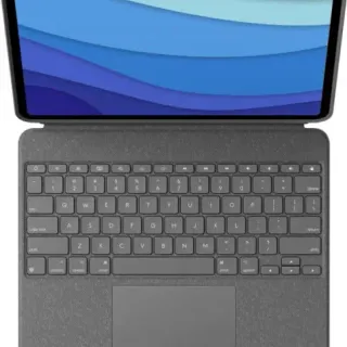 image #1 of כיסוי מקלדת Logitech Combo Touch ל- Apple iPad 12.9'' 2021 - צבע אפור בעברית ובאנגלית