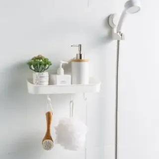 image #1 of מתלה ואקום לדוש מקלחת מבית Bpatent - צבע לבן