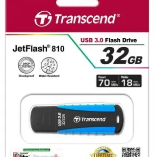 image #2 of זיכרון נייד Transcend JetFlash 810 Rugged USB 3.1 - דגם TS32GJF810 - נפח 32GB - צבע שחור / תכלת