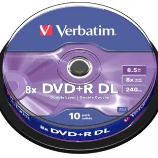 image #0 of דיסקים לצריבה Verbatim 8.5GB DVD+R x8 Double Layer Printable Media 10-Pack