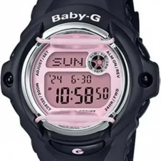 image #0 of שעון יד דיגיטלי עם רצועת סיליקון שחורה Casio Baby-G BG-169M-1DR - ורוד