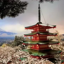 image #1 of פאזל פנורמה 3000 חלקים מבית Educa - הר פוג'י והפגודה בהוריו ג'י יפן