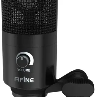image #6 of מציאון ועודפים - מיקרופון שולחני עם מעמד Fifine K669 USB Cardioid Condenser - צבע שחור