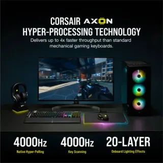 image #2 of מציאון ועודפים -  מקלדת גיימינג מכאנית Corsair K100 RGB עם מתגי CHERRY MX Speed - צבע שחור