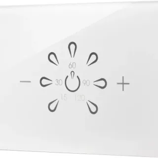 image #1 of מציאון ועודפים - טיימר דוד חכם עם אפשרות הפעלה ידנית בטאצ&apos; להתקנה בקופסא מלבנית 3 מודול NISKO Smart - זכוכית לבנה
