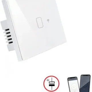 image #0 of מפסק תאורה מתג Touch WiFi 1 תואם קופסת 3 מקום מבית Smartr - צבע לבן
