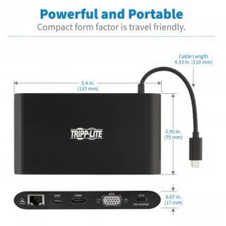 image #4 of תחנת עגינה Tripp Lite USB-C Dock Dual Display U442-DOCK1-B - צבע שחור