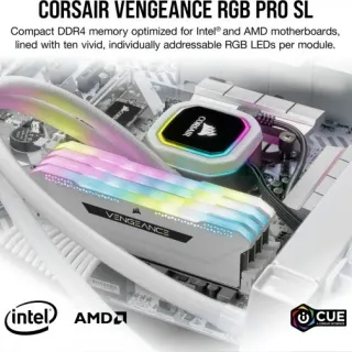 image #2 of מציאון ועודפים - זיכרון למחשב Corsair Vengeance RGB PRO SL 4x16GB DDR4 3600MHz CL18 White