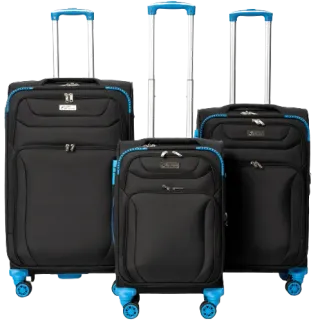 image #0 of סט מזוודות בד 20+24+28 אינץ' דגם Napolitano מבית Camel Mountain - צבע שחור וכחול