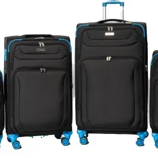 image #0 of סט מזוודות בד 20+24+28+32 אינץ' דגם Napolitano מבית Camel Mountain - צבע שחור וכחול