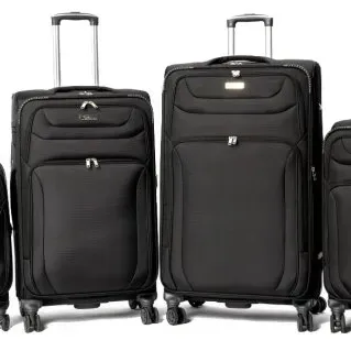 image #0 of סט מזוודות בד 20+24+28+32 אינץ' דגם Napolitano מבית Camel Mountain - צבע שחור ואפור