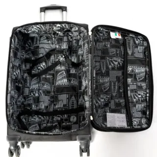 image #8 of סט מזוודות בד 20+24+28+32 אינץ' דגם Napolitano מבית Camel Mountain - צבע שחור ואפור