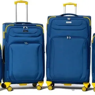 image #0 of סט מזוודות בד 20+24+28+32 אינץ' דגם Napolitano מבית Camel Mountain - צבע כחול וצהוב