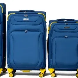 image #10 of סט מזוודות בד 20+24+28+32 אינץ' דגם Napolitano מבית Camel Mountain - צבע כחול וצהוב