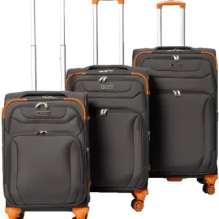 image #5 of סט מזוודות בד 20+24+28 אינץ' דגם Napolitano מבית Camel Mountain - צבע אפור וכתום