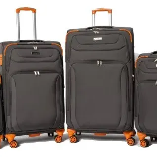 image #0 of סט מזוודות בד 20+24+28+32 אינץ' דגם Napolitano מבית Camel Mountain - צבע אפור וכתום