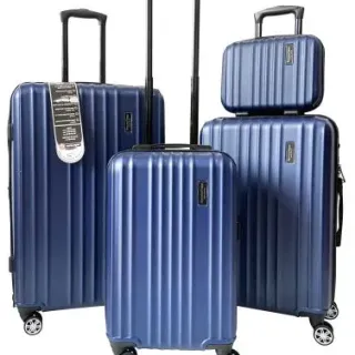 image #0 of סט 4 מזוודות קשיחות ''20''24''28 + תיק איפור Lisbon מבית Renato Rossi - צבע כחול