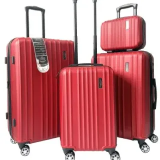image #0 of סט 4 מזוודות קשיחות ''20''24''28 + תיק איפור Lisbon מבית Renato Rossi - צבע אדום