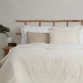 image #0 of כיסוי קטיפתי מיטה זוגית 220x200 ס''מ דגם Manali מבית ערד טקסטיל - צבע שמנת