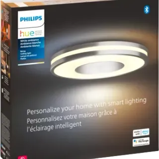 image #5 of מציאון ועודפים - מנורת תקרה Hue Being LED חכמה עם גוון אור מתכוונן 2200K-6500K + מפסק/שלט Philips Hue Dimmer - צבע אלומיניום
