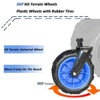 image #4 of עגלת קמפינג 4 גלגלים פרמיום + שולחן Playa - צבע כחול / אפור