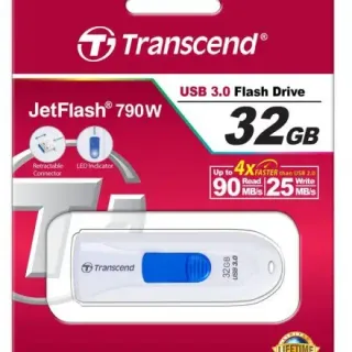 image #4 of זיכרון נייד Transcend JetFlash 790W USB 3.0 - דגם TS32GJF790W - נפח 32GB - צבע לבן