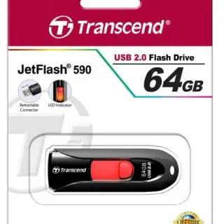 image #2 of זיכרון נייד Transcend JetFlash 590K USB 2.0 - דגם TS64GJF590K - נפח 64GB - צבע שחור