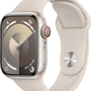image #0 of שעון חכם Apple Watch 41mm Series-9 GPS+Cellular צבע שעון Starlight Aluminum Case צבע רצועה Starlight Sport Band גודל רצועה S/M