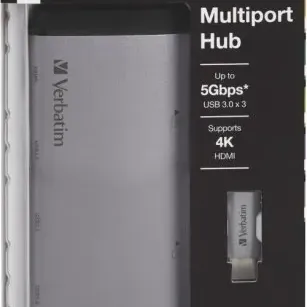 image #2 of מפצל USB-C לחיבורי Verbatim USB 3.0 HDMI 4K Ethernet SD MicroSD USB-C