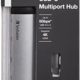 image #4 of מפצל USB-C לחיבורי Verbatim USB 3.0 HDMI 4K Ethernet USB-C