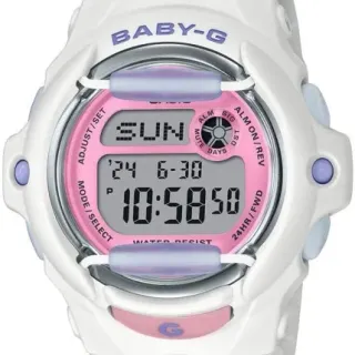 image #0 of שעון יד דיגיטלי עם רצועת שרף Casio Baby-G BG-169PB-7DR - צבע לבן / ורוד