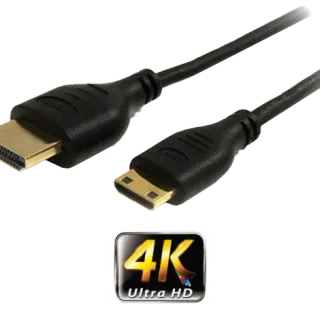image #2 of מציאון ועודפים - כבל מחיבור HDMI לחיבור Mini HDMI באורך 3 מטרים Gold Touch