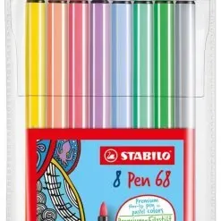 image #0 of חבילת טושים 8 צבעי פסטל STABILO Pen 68
