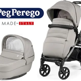 image #0 of עגלת תינוק משולבת Peg Perego Book Lounge MoonStone - צבע אבן ירח