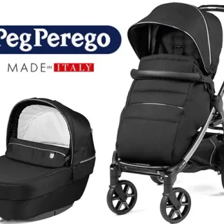 image #0 of עגלת תינוק משולבת Peg Perego Book Lounge - צבע Black Shine