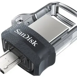 image #2 of זיכרון נייד SanDisk Ultra OTG Dual Drive m3.0 - דגם SDDD3-032G-G46 - נפח 32GB - צבע אפור