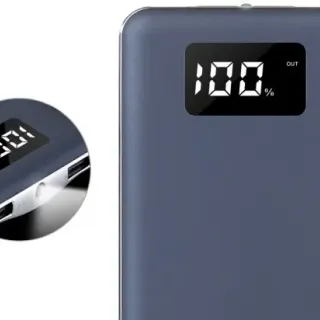 image #1 of סוללת גיבוי אוניברסלית עם פנס וצג Eco 10000mAh LCD - צבע כחול
