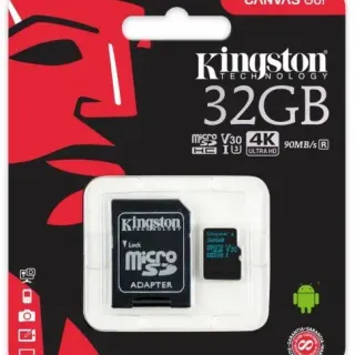 image #2 of כרטיס זכרון Kingston Canvas Go Micro SDHC U3 UHS-I SDCG2/32GB - נפח 32GB