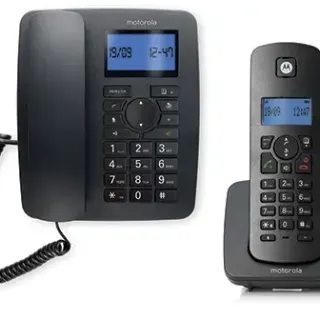 image #1 of טלפון שולחני עם שלוחה אלחוטית דיגיטלית Motorola C4201 צבע שחור