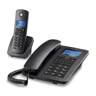 image #0 of טלפון שולחני עם שלוחה אלחוטית דיגיטלית Motorola C4201 צבע שחור