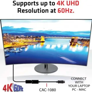 image #5 of מתאם Club3D Active CAC-1080 מחיבור DisplayPort 1.4 זכר לחיבור HDMI 2.0b 4K60Hz UHD/3D HDR נקבה 