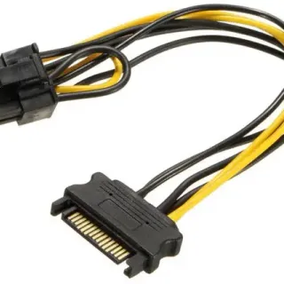 image #1 of כבל 15Pin SATA זכר ל- PCIe 8Pin נקבה Gold Touch