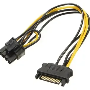 image #2 of כבל 15Pin SATA זכר ל- PCIe 8Pin נקבה Gold Touch