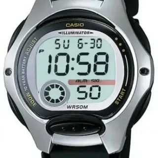 image #0 of שעון יד דיגיטלי עם רצועת סיליקון שחורה Casio LW-200-1AVDF - כסוף