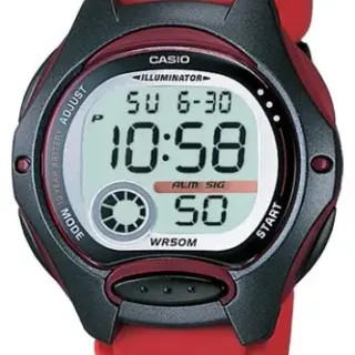 image #0 of שעון יד דיגיטלי עם רצועת סיליקון אדומה Casio LW-200-4AVDF 
