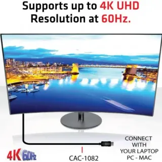 image #5 of כבל Club3D Active CAC-1082 מחיבור DisplayPort 1.4 זכר לחיבור HDMI 2.0b 4K60Hz UHD/3D HDR זכר באורך 2 מטר