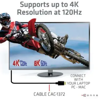 image #5 of כבל HDMI 2.1 4K120Hz/8K60Hz UHD/3D זכר באורך 2 מטר Club3D Ultra High Speed CAC-1372